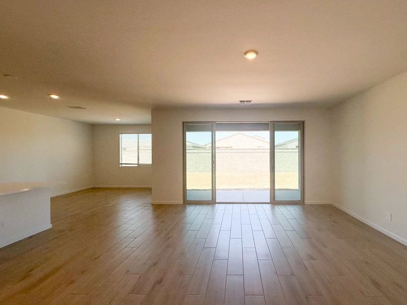 Great room with upgraded 4 panel slider