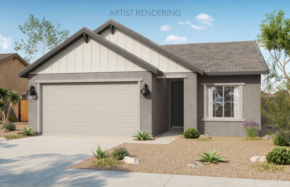 Representative exterior photo of a completed home built from the Vervain by Pulte Homes in Shadow Ridge, Avondale, AZ (Image 19). Representative exterior photo of a completed home built from the Vervain by Pulte Homes in Shadow Ridge, Avondale, AZ (Image 19).