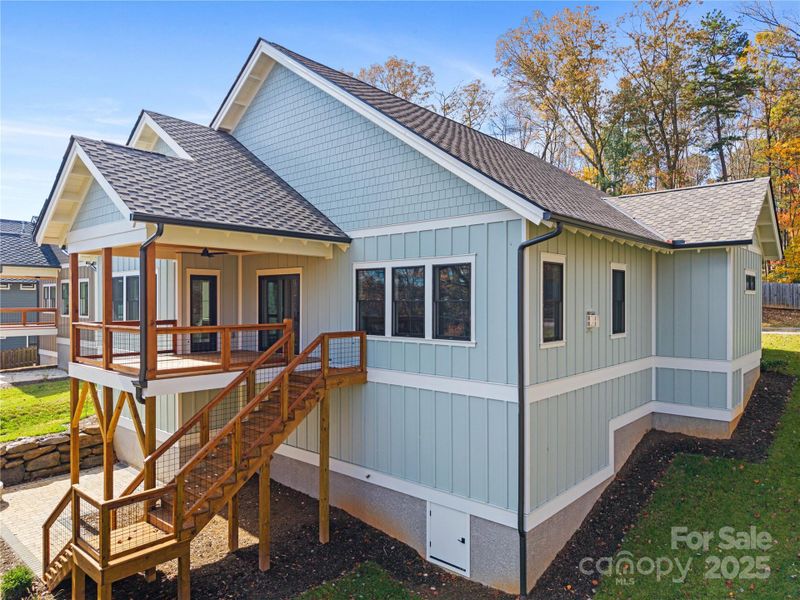 Exterior details and patio area of a home in , Arden (Image 3).