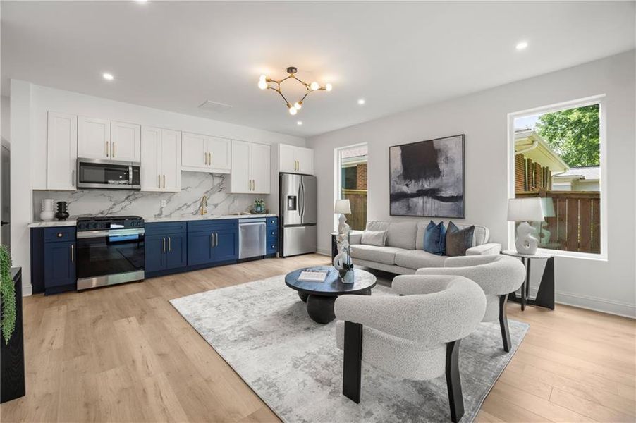 Furnished interior view inside a new home in , Atlanta (Image 8). Furnished interior view inside a new home in , Atlanta (Image 8).