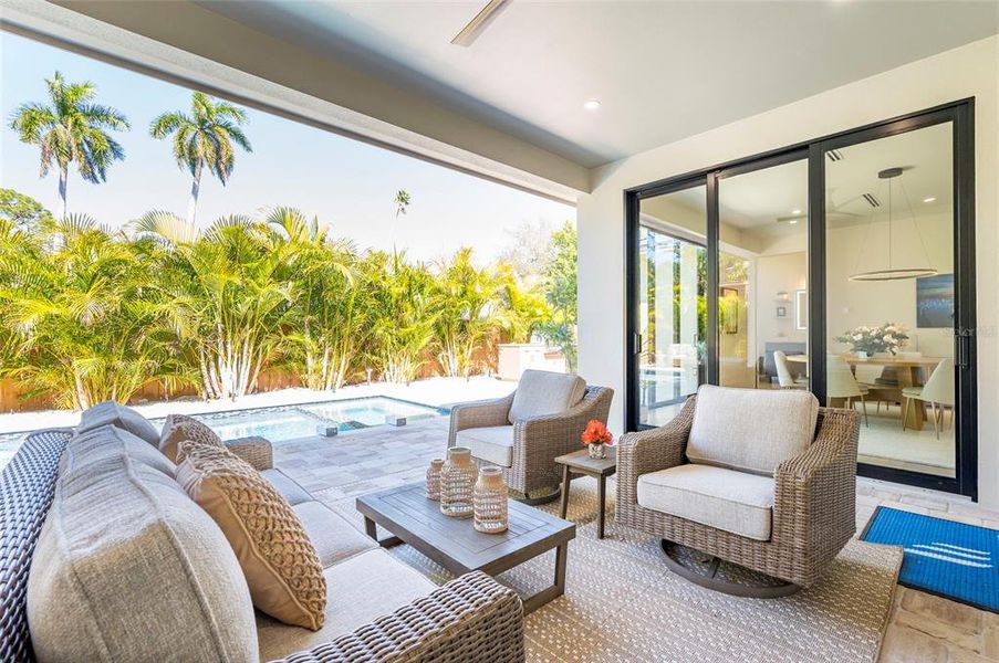 Exterior details and patio area of a home in , Sarasota (Image 32).
