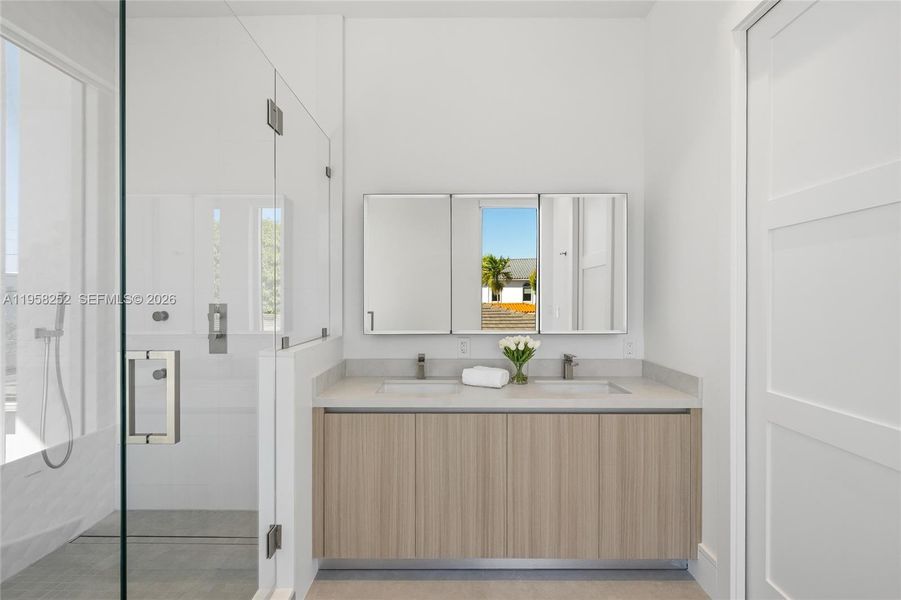 Furnished interior view inside a new home in , Miami Beach (Image 12). Furnished interior view inside a new home in , Miami Beach (Image 12).