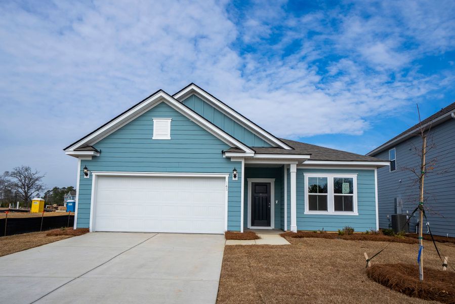 Front exterior of a new home in Monroe Preserve, Chapin, SC, highlighting curb appeal (Image 25).
