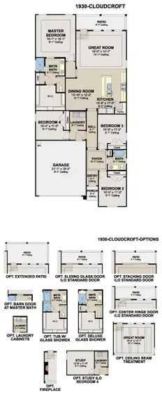 2D floor plan layout of this home in Hunters Ranch, San Antonio, TX (Image 3).