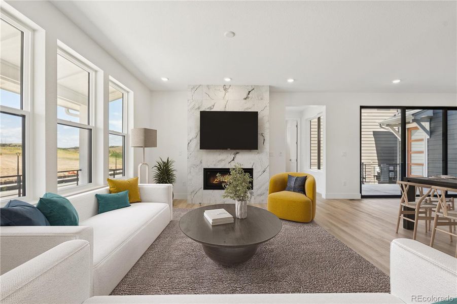 Furnished interior view inside a new home in Storytellers at Lyric, Lone Tree (Image 18).
