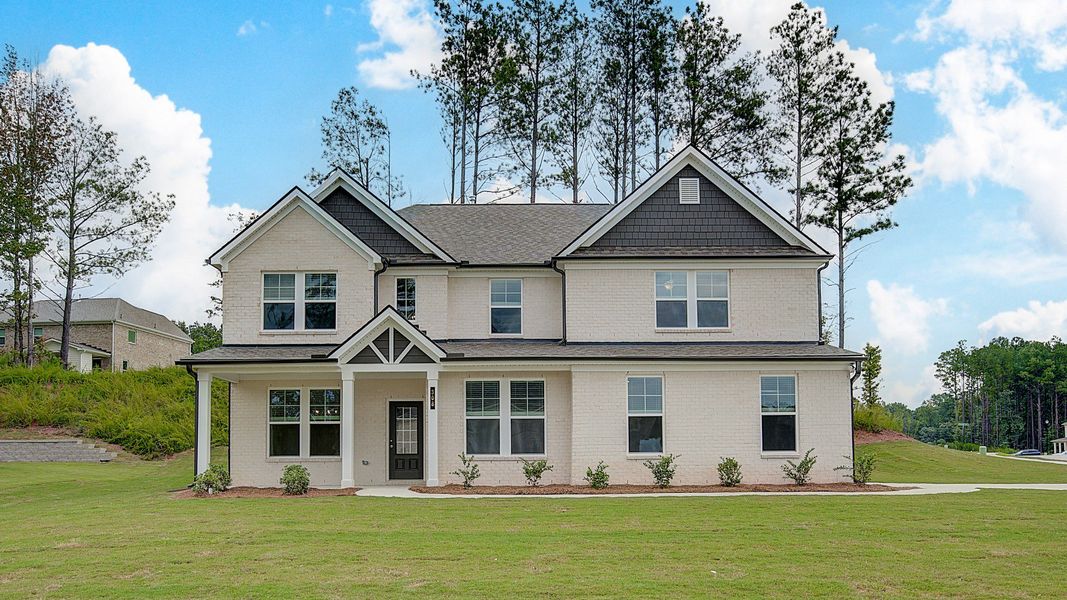 Representative exterior photo of a completed home built from the Isabella II by DRB Homes in Trinity Park, McDonough, GA (Image 20).