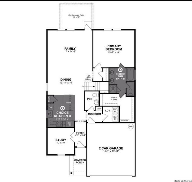2D floor plan layout of this home in Bricewood, San Antonio, TX (Image 6).
