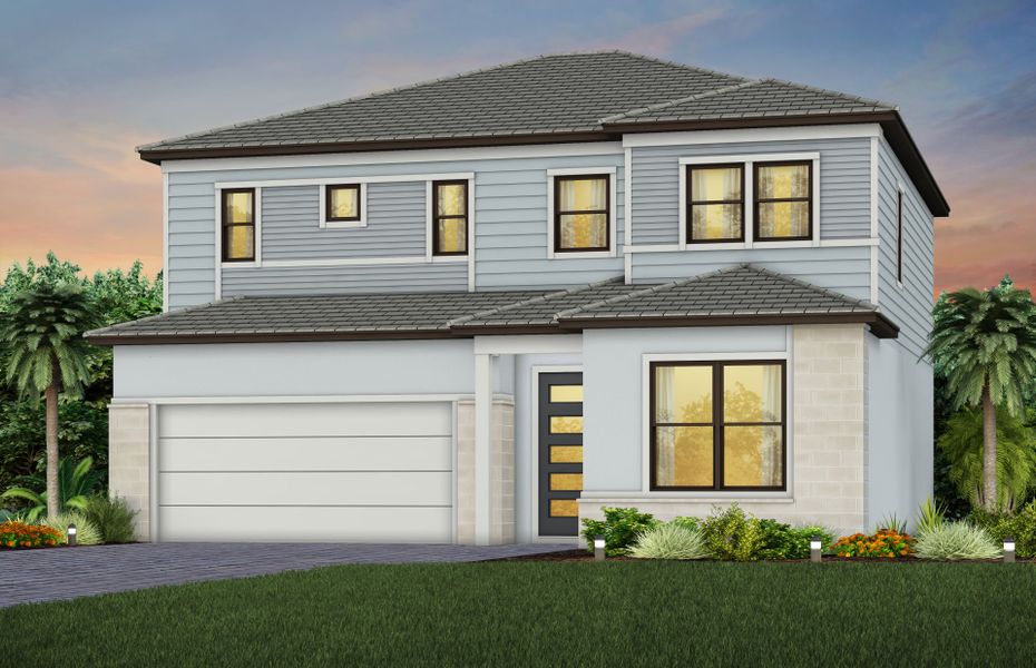 Exterior MD1 with stone and glass door Exterior MD1 with stone and glass door