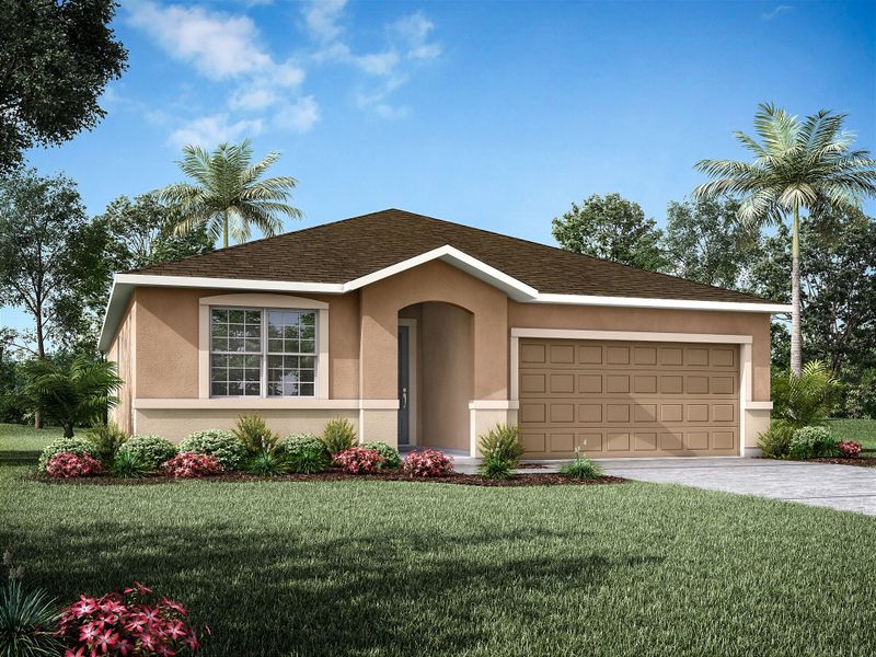 Representative exterior photo of a completed home built from the Caledon by Mattamy Homes in Meridian Parks, Orlando, FL (Image 11). Representative exterior photo of a completed home built from the Caledon by Mattamy Homes in Meridian Parks, Orlando, FL (Image 11).