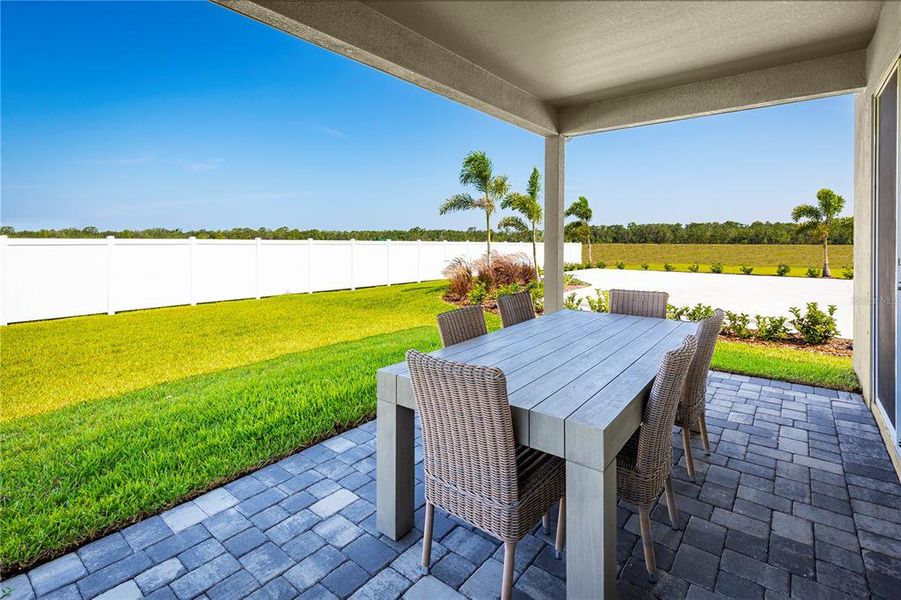 Exterior details and patio area of a home in Avalon Woods, Lakewood Ranch (Image 2).
