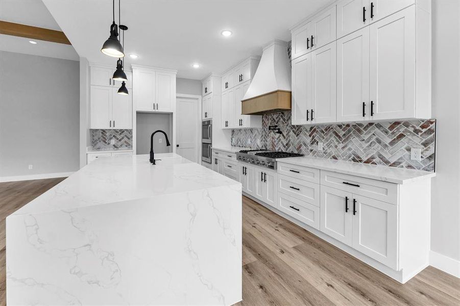 Waterfall kitchen island