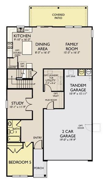 2D floor plan layout of this home in Berry Creek Highlands, Georgetown, TX (Image 5). 2D floor plan layout of this home in Berry Creek Highlands, Georgetown, TX (Image 5).
