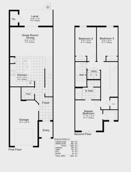 2D floor plan layout for the Winslow by Neal Communities in SkySail, Naples, FL (Image 3).