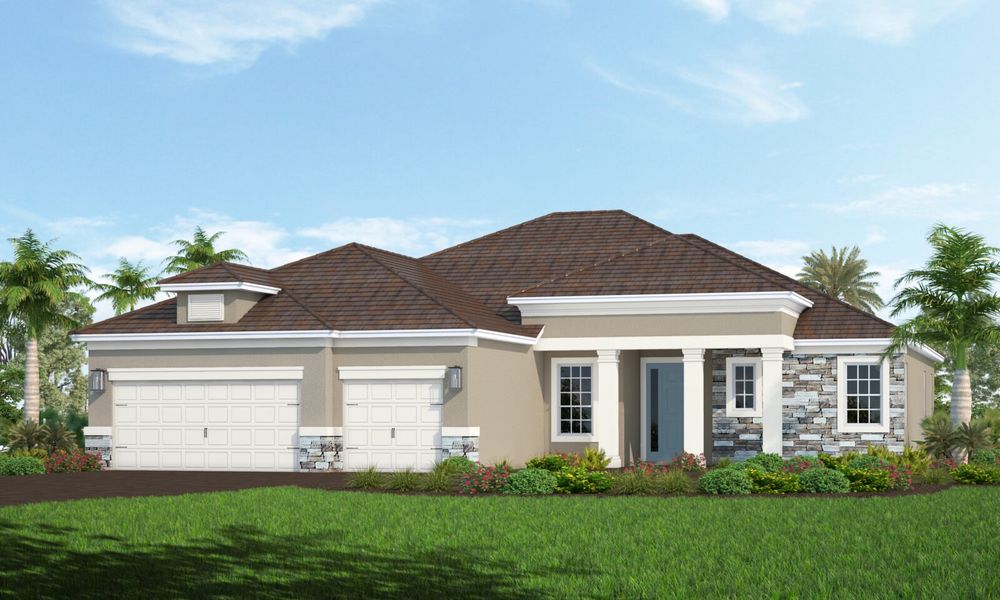 Representative exterior photo of a completed home built from the Sanibel 2 by Neal Communities in Grand Park, Sarasota, FL (Image 4).
