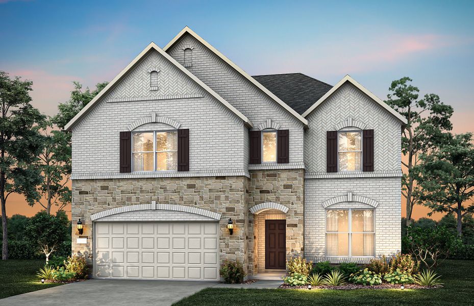 Representative exterior photo of a completed home built from the Rainier by Pulte Homes in Parks of Village Creek, Burleson, TX (Image 28).