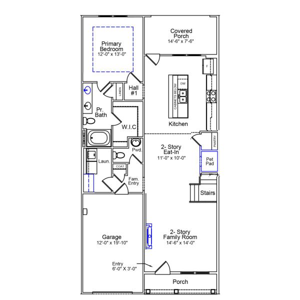 2D floor plan layout of this home in Grand Park, Leland, NC (Image 3).