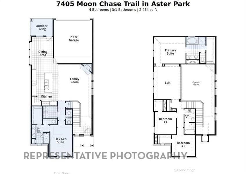 2D floor plan layout of this home in Aster Park: 40ft. lots, McKinney, TX (Image 3). 2D floor plan layout of this home in Aster Park: 40ft. lots, McKinney, TX (Image 3).
