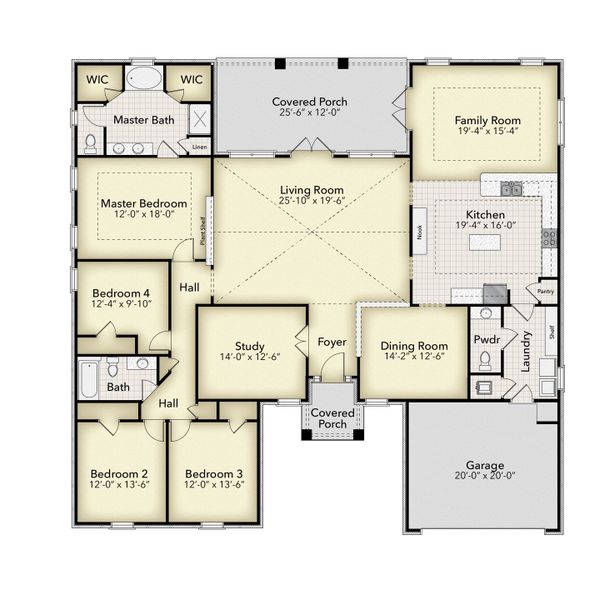 2D floor plan layout for the 2948 by Adams Homes in Pecan Valley, Cantonment, FL (Image 3). 2D floor plan layout for the 2948 by Adams Homes in Pecan Valley, Cantonment, FL (Image 3).