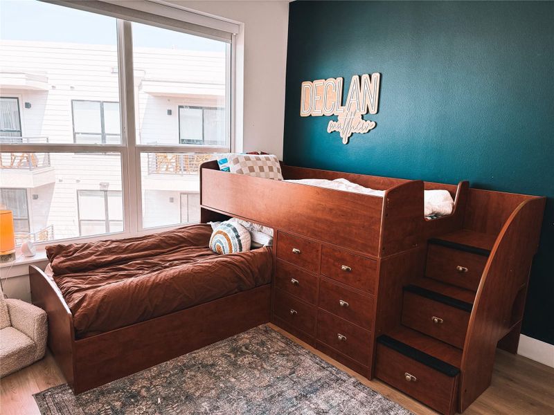 Bedroom featuring wood finished floors