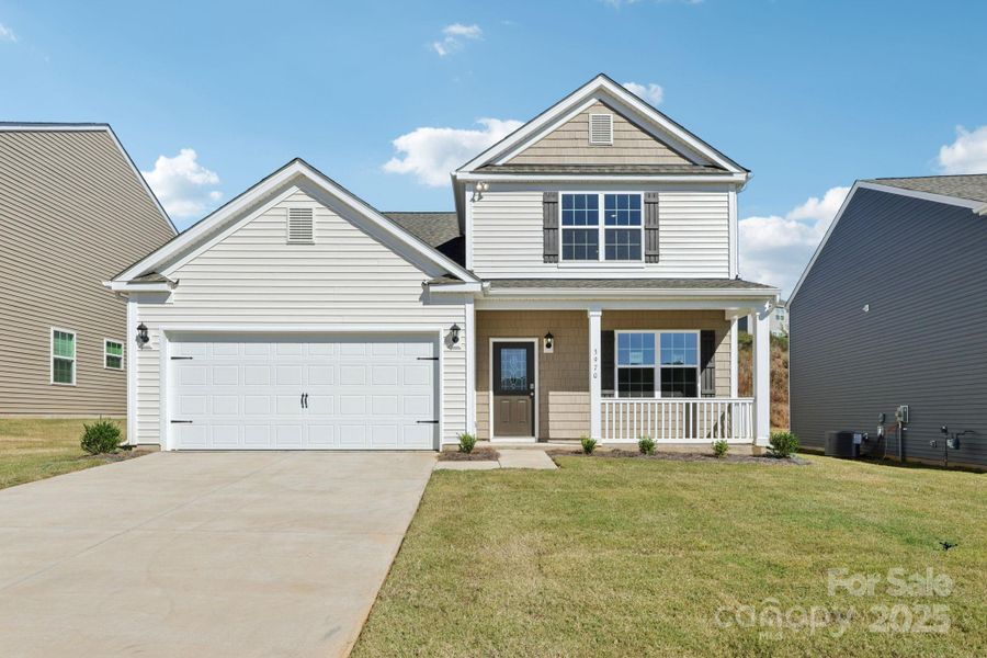 Front exterior of a new home in Cline Village, Conover, NC, highlighting curb appeal (Image 1).