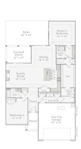 Optional - Owner's Sliding Glass Door to Patio