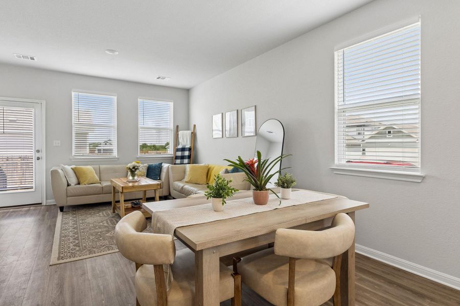 Furnished interior view inside a new home in Stallion Run, Buda (Image 8).