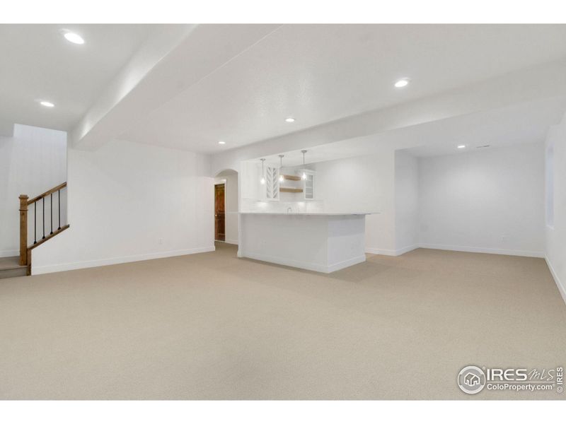 75% Finished Garden Level Basement