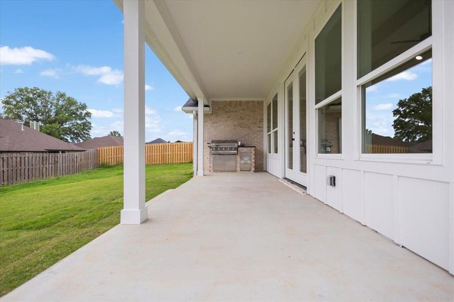 Exterior details and patio area of a home in , Lindale (Image 24).
