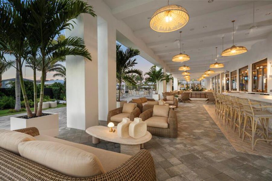 LOE Clubhouse-Outdoor Dining Dusk-3358 LOE Clubhouse-Outdoor Dining Dusk-3358