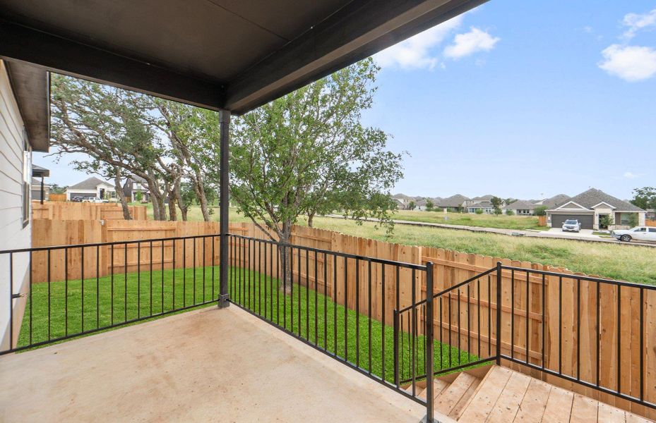 Exterior details and patio area of a home in La Cima, San Marcos (Image 21).
