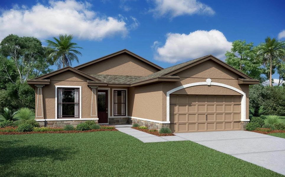 Representative exterior photo of a completed home built from the Venezia by Vitale Homes in Royal Highlands, Brooksville, FL (Image 2).
