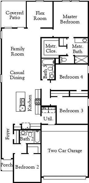 2D floor plan layout of this home in Cypress Green, Hockley, TX (Image 5).