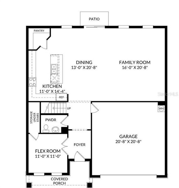 2D floor plan layout of this home in Country Club Estates, Palm Bay, FL (Image 3).