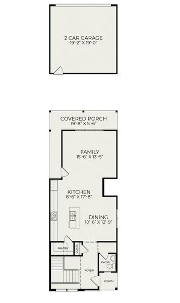 2D floor plan layout for the Terra B by Homes by Dickerson in NoVi Chatham Park, Pittsboro, NC (Image 2). 2D floor plan layout for the Terra B by Homes by Dickerson in NoVi Chatham Park, Pittsboro, NC (Image 2).