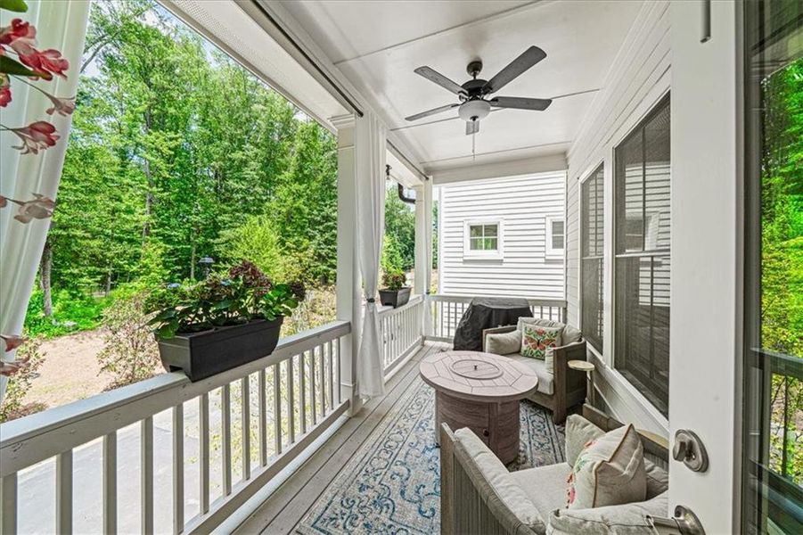 Exterior details and patio area of a home in Manning on the Square, Alpharetta (Image 29).