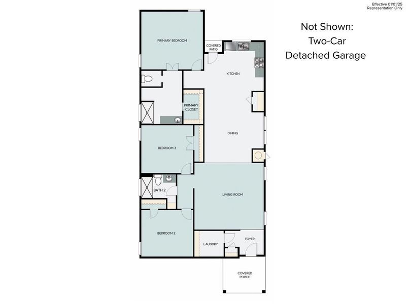 2D floor plan layout of this home in Casetta Ranch, Kyle, TX (Image 4).