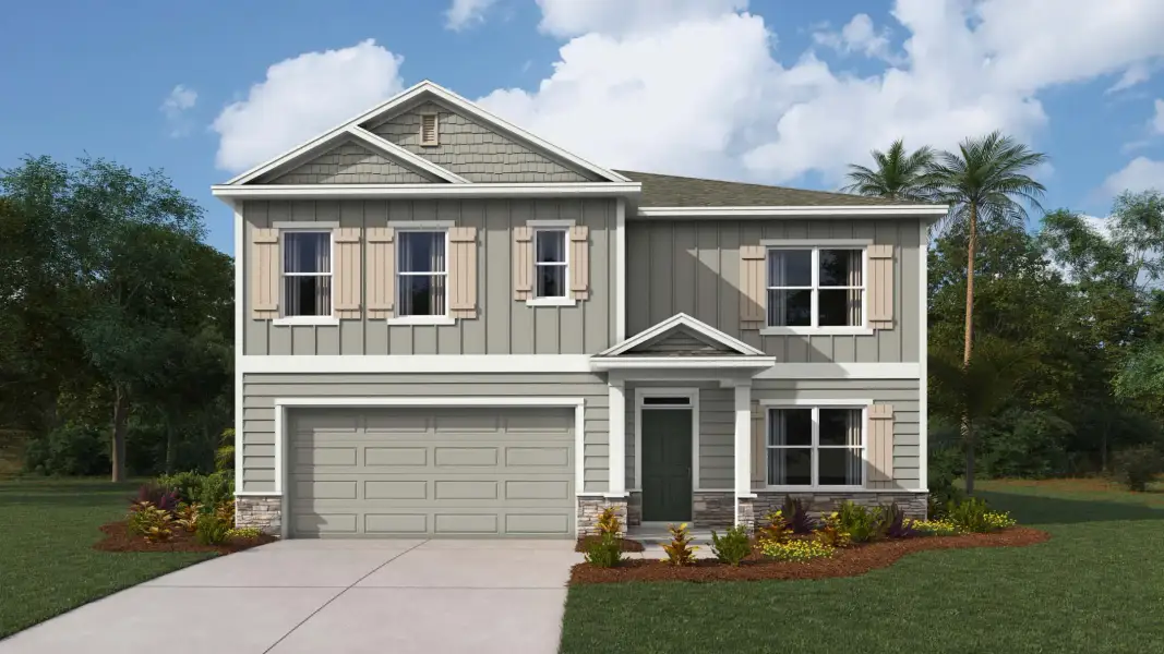 Representative exterior photo of a completed home built from the Hayden by D.R. Horton in Tara Verde, Newberry, FL (Image 1). Representative exterior photo of a completed home built from the Hayden by D.R. Horton in Tara Verde, Newberry, FL (Image 1).
