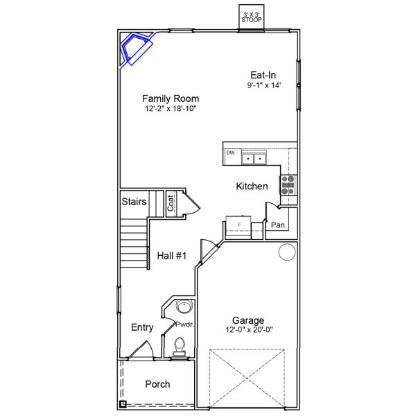 2D floor plan layout of this home in Tucker Ridge, Pendleton, SC (Image 2).