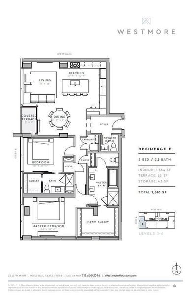 Residence 305 offers 2 bedrooms and 2 full and one half baths over 1,570 square feet with two walk-in closets, Bosch SS appliances and Whirlpool W/D included. Residence 305 offers 2 bedrooms and 2 full and one half baths over 1,570 square feet with two walk-in closets, Bosch SS appliances and Whirlpool W/D included.