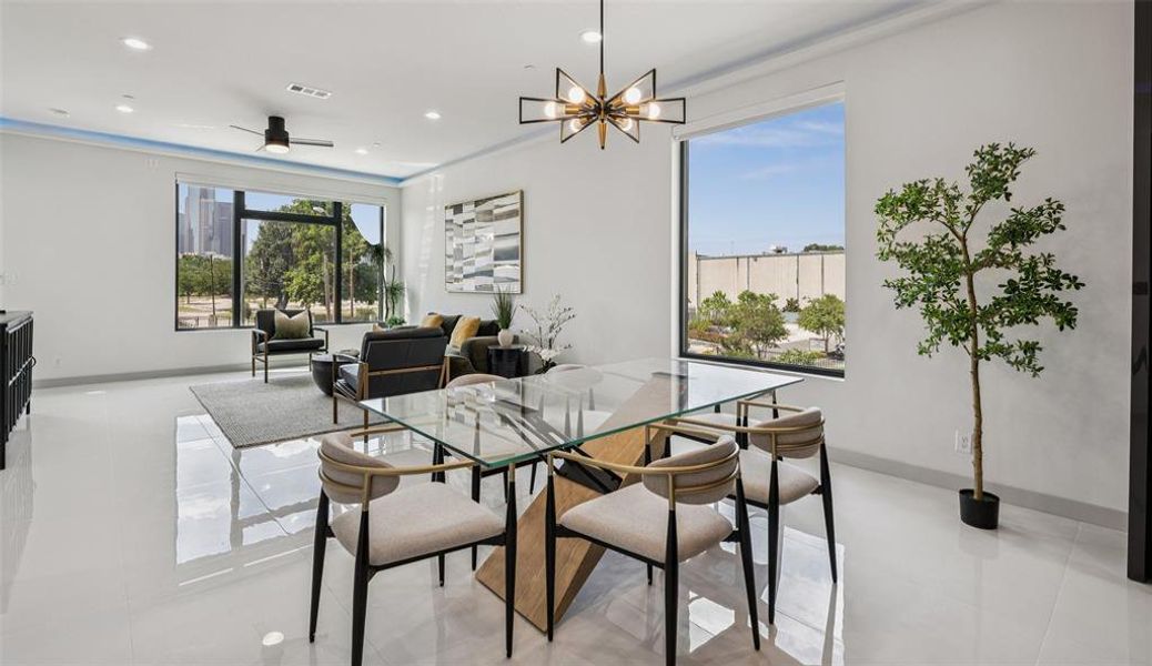 Furnished interior view inside a new home in , Dallas (Image 34).