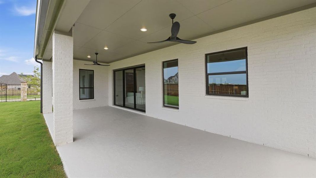 Exterior details and patio area of a home in Star Trail, Prosper (Image 3). Exterior details and patio area of a home in Star Trail, Prosper (Image 3).