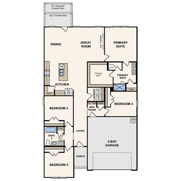 2D floor plan layout for the Cumberland by Century Communities in Anna Town Square, Anna, TX (Image 3).