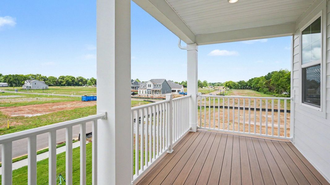 Covered porch on second floor Covered porch on second floor
