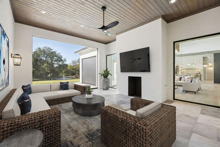 Room is virtually staged