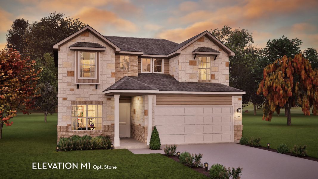 Representative exterior photo of a completed home built from the Blanco by CastleRock Communities in Lariat, Liberty Hill, TX (Image 13).