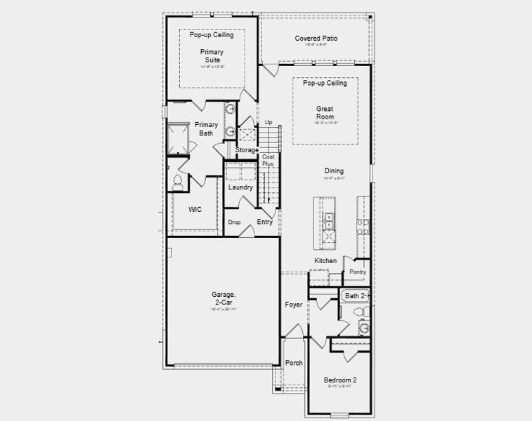 2D floor plan layout for the Reid by Taylor Morrison in Ryehill, Rosenberg, TX (Image 4).