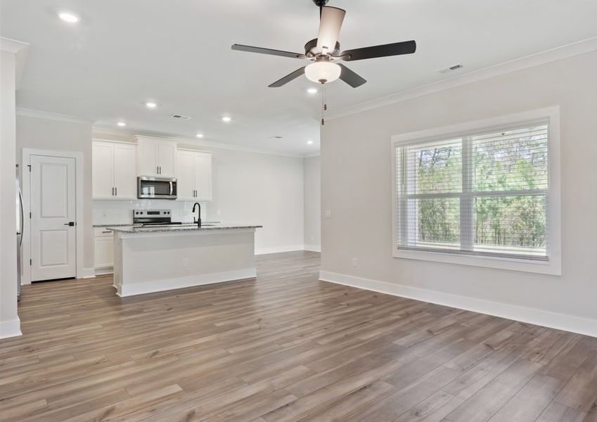 Open-concept floor plan