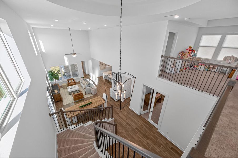 A view from the top of the stairs. A view from the top of the stairs.