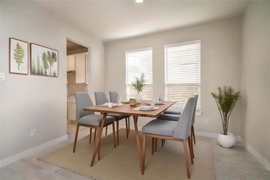 *Virtually Staged* Dining Room. Sample photo of completed home with similar floor plan. Actual colors and selections may vary. *Virtually Staged* Dining Room. Sample photo of completed home with similar floor plan. Actual colors and selections may vary.