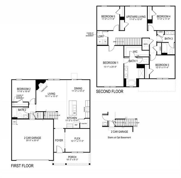 2D floor plan layout of this home in Parkside at Carter Grove, Cartersville, GA (Image 2). 2D floor plan layout of this home in Parkside at Carter Grove, Cartersville, GA (Image 2).